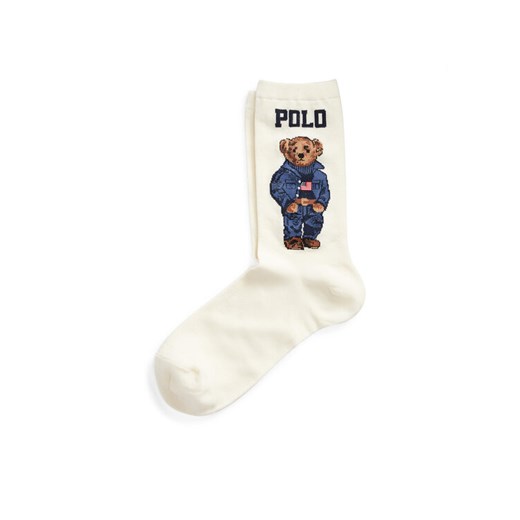Polo Ralph Lauren Skarpety wysokie damskie 455792964001 Biały ze sklepu MODIVO w kategorii Skarpetki damskie - zdjęcie 182611294