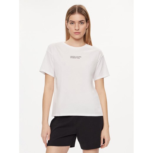 United Colors Of Benetton Koszulka piżamowa 30963M04R Biały Regular Fit ze sklepu MODIVO w kategorii Piżamy damskie - zdjęcie 182611344