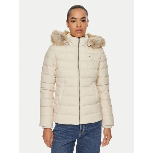 Tommy Jeans Kurtka puchowa Basic DW0DW18312 Beżowy Slim Fit ze sklepu MODIVO w kategorii Kurtki damskie - zdjęcie 182611474