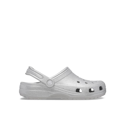 Crocs Klapki Classic Glitter Clog 205942 Srebrny ze sklepu MODIVO w kategorii Klapki damskie - zdjęcie 182611523