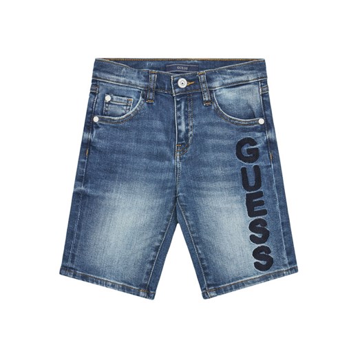Guess Szorty jeansowe L5GD01 D4GV0 Niebieski Regular Fit ze sklepu MODIVO w kategorii Spodenki chłopięce - zdjęcie 182611553