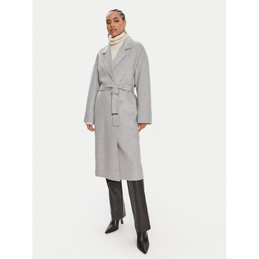 Calvin Klein Płaszcz wełniany K20K207089 Szary Oversize ze sklepu MODIVO w kategorii Płaszcze damskie - zdjęcie 182611601