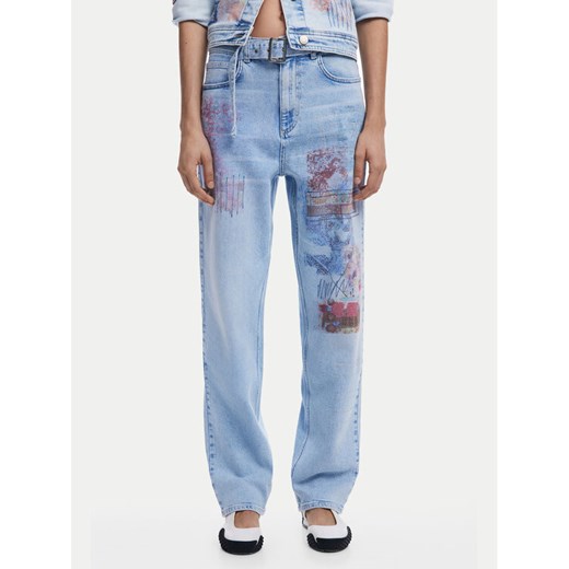 Desigual Jeansy Hawai 25SWDD13 Niebieski Mom Fit ze sklepu MODIVO w kategorii Jeansy damskie - zdjęcie 182611620