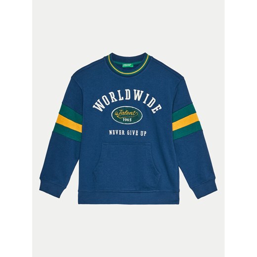 United Colors Of Benetton Bluza 32N4C10JF Granatowy Regular Fit ze sklepu MODIVO w kategorii Bluzy chłopięce - zdjęcie 182611623