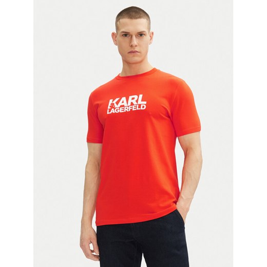 KARL LAGERFELD T-Shirt 755087 552235 Czerwony Regular Fit ze sklepu MODIVO w kategorii T-shirty męskie - zdjęcie 182611721