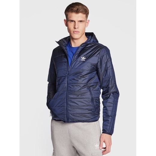 adidas Kurtka przejściowa Padded Hooded Puffer Jacket HL9210 Niebieski Regular Fit ze sklepu MODIVO w kategorii Kurtki męskie - zdjęcie 182611921