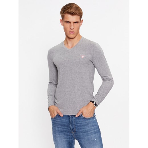 Guess Longsleeve M2YI08 J1314 Szary Slim Fit ze sklepu MODIVO w kategorii T-shirty męskie - zdjęcie 182611942