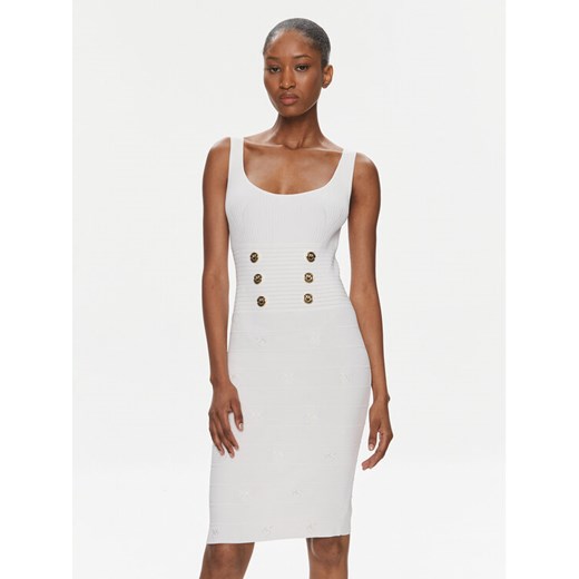 Pinko Sukienka dzianinowa Cactus 102879 A1LK Biały Slim Fit ze sklepu MODIVO w kategorii Sukienki - zdjęcie 182612002