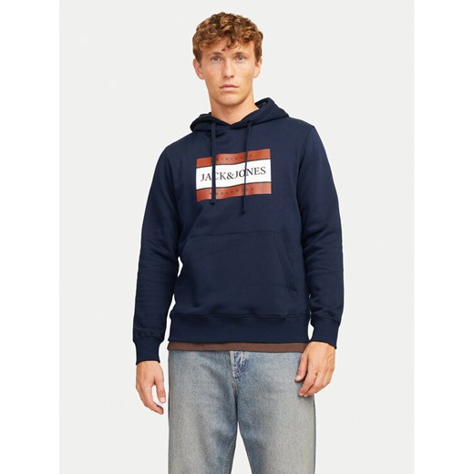 Jack&Jones Bluza 12262513 Granatowy Regular Fit ze sklepu MODIVO w kategorii Bluzy męskie - zdjęcie 182612091