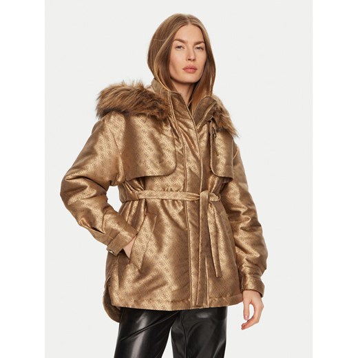 Guess Parka Elly W4BL35 WFIR2 Brązowy Regular Fit ze sklepu MODIVO w kategorii Parki damskie - zdjęcie 182612132