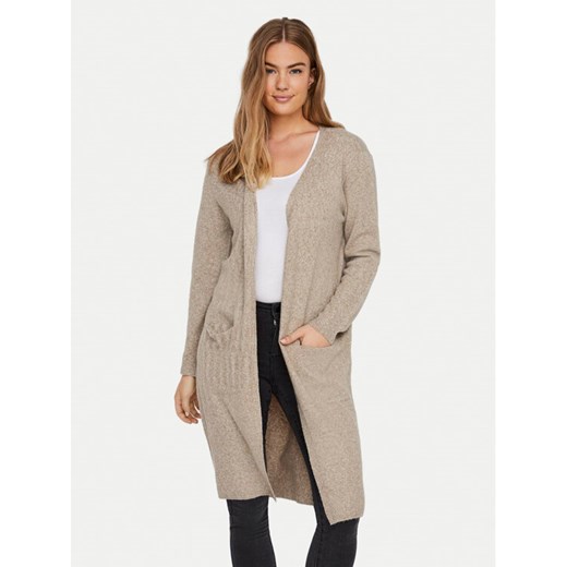 Vero Moda Kardigan 10215434 Beżowy Regular Fit ze sklepu MODIVO w kategorii Swetry damskie - zdjęcie 182612280