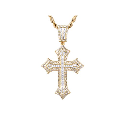 ICED STUFF Zawieszka 2pac Cross Złoty ze sklepu MODIVO w kategorii Zawieszki - zdjęcie 182612331