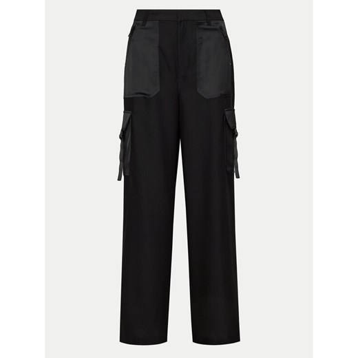 DKNY Spodnie materiałowe P3JKNV51 Czarny Straight Leg ze sklepu MODIVO w kategorii Spodnie damskie - zdjęcie 182612353