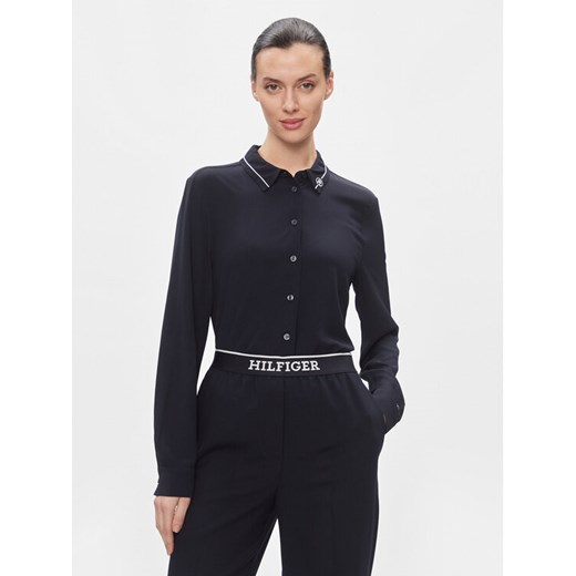 Tommy Hilfiger Koszula Smd Detail Fluid Shirt WW0WW40549 Granatowy Regular Fit ze sklepu MODIVO w kategorii Koszule damskie - zdjęcie 182612394