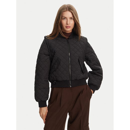 Hunter Kurtka bomber Shira HARW0046251 Czarny Cropped Fit ze sklepu MODIVO w kategorii Kurtki damskie - zdjęcie 182612424