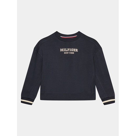 Tommy Hilfiger Bluza Monotype KG0KG07722 D Granatowy Relaxed Fit ze sklepu MODIVO w kategorii Bluzy dziewczęce - zdjęcie 182612430