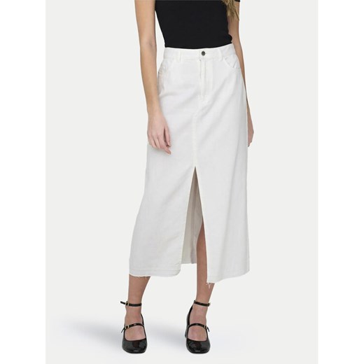 JDY Spódnica jeansowa Bella 15323972 Biały Regular Fit ze sklepu MODIVO w kategorii Spódnice - zdjęcie 182612533