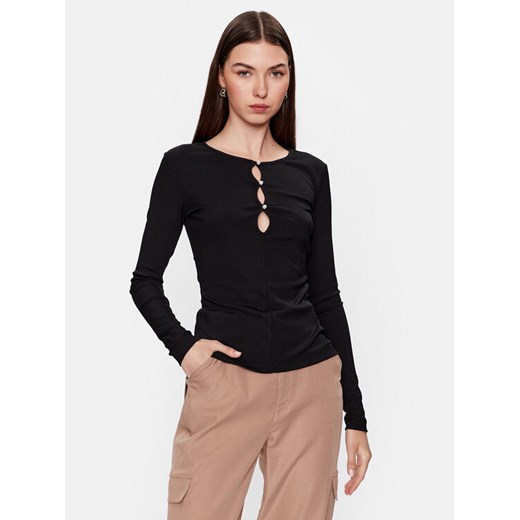 Guess Bluzka W3YP16 KAZH2 Czarny Slim Fit ze sklepu MODIVO w kategorii Bluzki damskie - zdjęcie 182612540