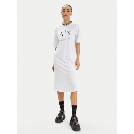 Armani Exchange Sukienka codzienna 3DYA79 YJ3RZ 1000 Biały Relaxed Fit ze sklepu MODIVO w kategorii Sukienki - zdjęcie 182612592
