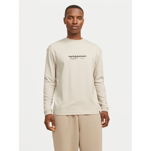 Jack&Jones Longsleeve Charlie 12265426 Beżowy Regular Fit ze sklepu MODIVO w kategorii T-shirty męskie - zdjęcie 182612760