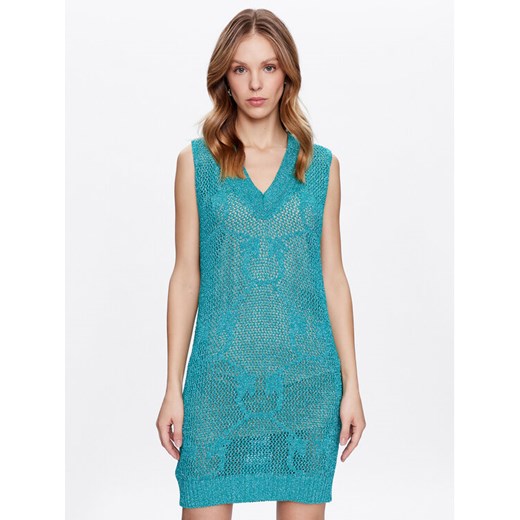 Pinko Sukienka dzianinowa Abbracciato 100631 A0K2 Zielony Regular Fit ze sklepu MODIVO w kategorii Sukienki - zdjęcie 182612833
