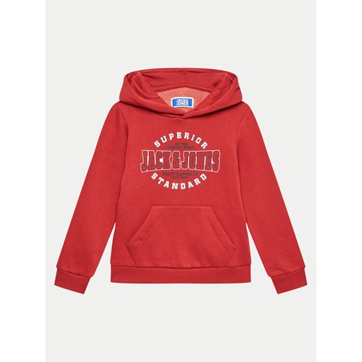 Jack&Jones Junior Bluza Logo 12258824 Czerwony Regular Fit ze sklepu MODIVO w kategorii Bluzy chłopięce - zdjęcie 182612901