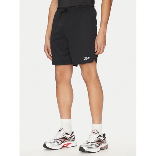 Reebok Szorty sportowe 100214877 Czarny Regular Fit ze sklepu MODIVO w kategorii Spodenki męskie - zdjęcie 182613012
