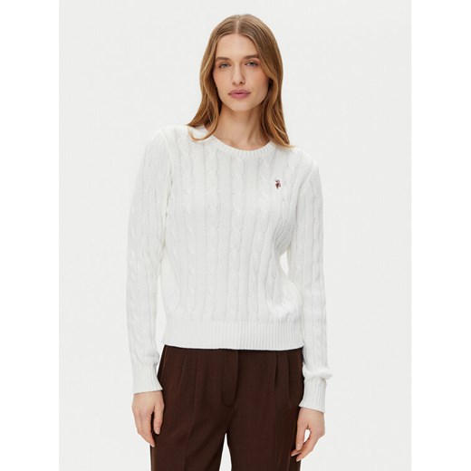 U.S. Polo Assn. Sweter WUP0398 Biały Regular Fit ze sklepu MODIVO w kategorii Swetry damskie - zdjęcie 182613032