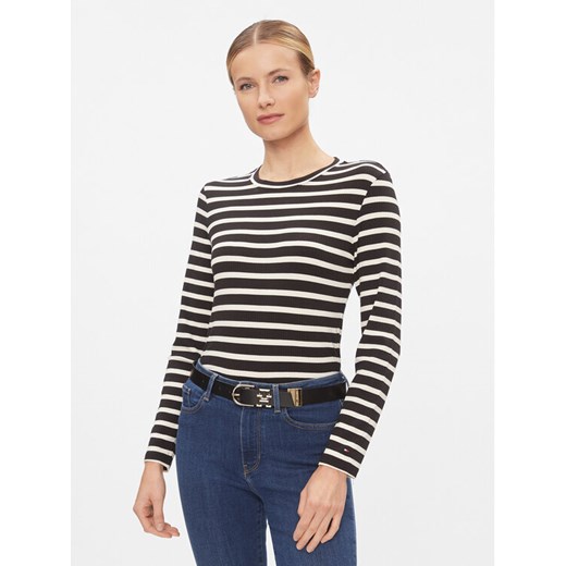 Tommy Hilfiger Bluzka WW0WW40592 Czarny Slim Fit ze sklepu MODIVO w kategorii Bluzki damskie - zdjęcie 182613130