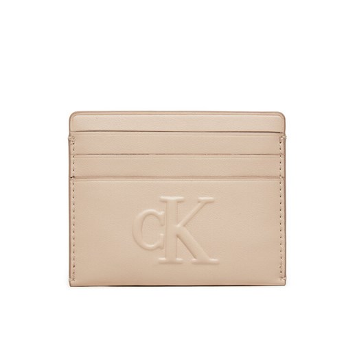 Calvin Klein Jeans Etui na karty kredytowe Sculpted Cardcase K60K612747 Beżowy ze sklepu MODIVO w kategorii Etui - zdjęcie 182613170