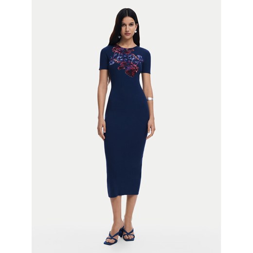 Desigual Sukienka codzienna 25SWVF13 Granatowy Slim Fit ze sklepu MODIVO w kategorii Sukienki - zdjęcie 182613204
