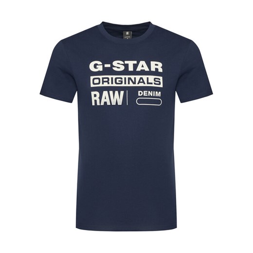 G-Star Raw T-Shirt Graphic D14143-336 6067 Granatowy Regular Fit ze sklepu MODIVO w kategorii T-shirty męskie - zdjęcie 182613314