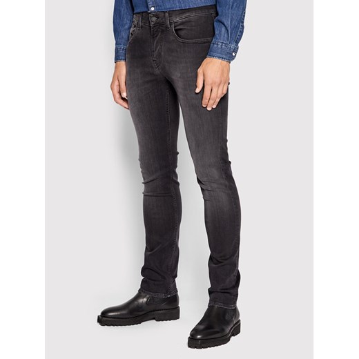 7 For All Mankind Jeansy Slimmy JSMSA240BB Czarny Slim Fit ze sklepu MODIVO w kategorii Jeansy męskie - zdjęcie 182613442