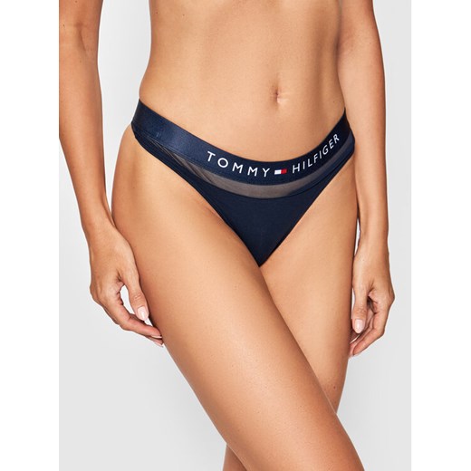 Tommy Hilfiger Stringi Thong UW0UW00064 Granatowy ze sklepu MODIVO w kategorii Majtki damskie - zdjęcie 182613472