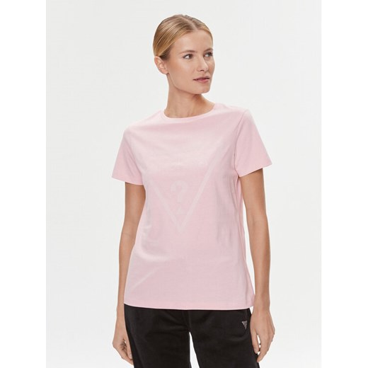 Guess T-Shirt Adele V2YI07 K8HM0 Różowy Regular Fit ze sklepu MODIVO w kategorii Bluzki damskie - zdjęcie 182613611