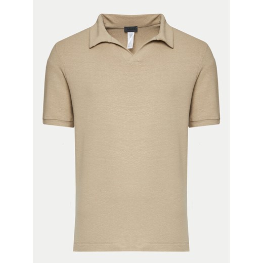Hanro Polo Loungy Summer 75918 Beżowy Slim Fit ze sklepu MODIVO w kategorii T-shirty męskie - zdjęcie 182613780