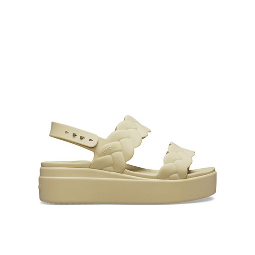 Crocs Sandały Brooklyn Woven Upper LW 209977 Beżowy ze sklepu MODIVO w kategorii Sandały damskie - zdjęcie 182614024