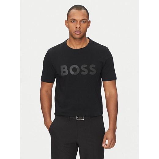 BOSS T-Shirt Tape Logo 50530990 Czarny Regular Fit ze sklepu MODIVO w kategorii T-shirty męskie - zdjęcie 182614190