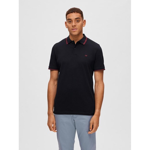 Selected Homme Polo 16087840 Czarny Regular Fit ze sklepu MODIVO w kategorii T-shirty męskie - zdjęcie 182614284