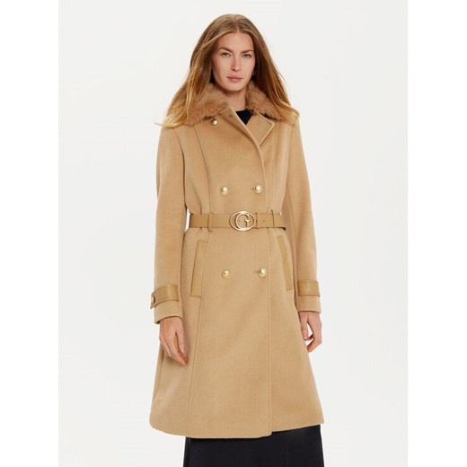 Guess Płaszcz zimowy Amelia W4BL46 WGKI2 Brązowy Regular Fit ze sklepu MODIVO w kategorii Płaszcze damskie - zdjęcie 182614301