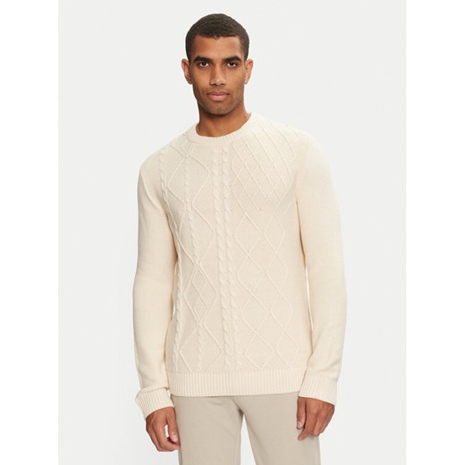 Tom Tailor Sweter 1043343 Beżowy Regular Fit ze sklepu MODIVO w kategorii Swetry męskie - zdjęcie 182614332