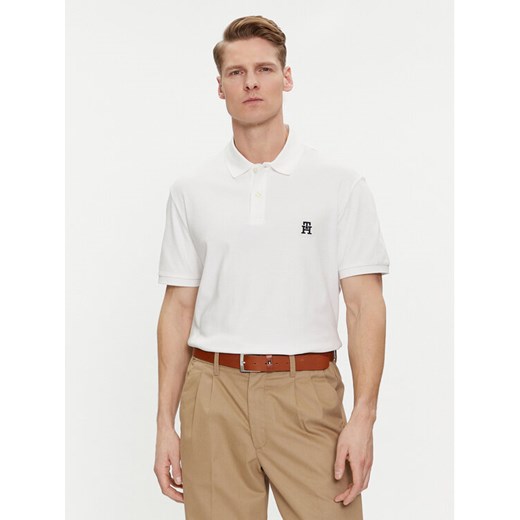 Tommy Hilfiger Polo Interlock MW0MW34783 Biały Regular Fit ze sklepu MODIVO w kategorii T-shirty męskie - zdjęcie 182614334