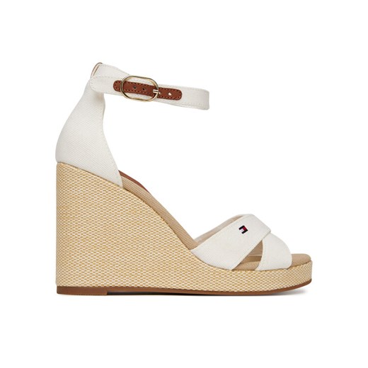 Tommy Hilfiger Sandały Flag High Wedge Espad Crisscross FW0FW08661 Écru ze sklepu MODIVO w kategorii Espadryle damskie - zdjęcie 182614342