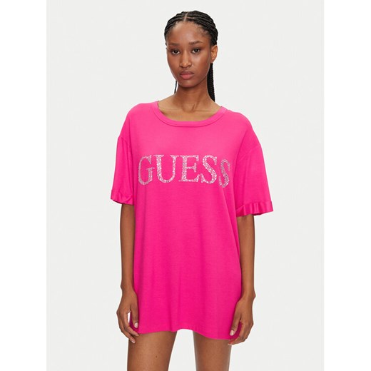 Guess T-Shirt E5GI07 K68D2 Różowy Regular Fit Guess L MODIVO