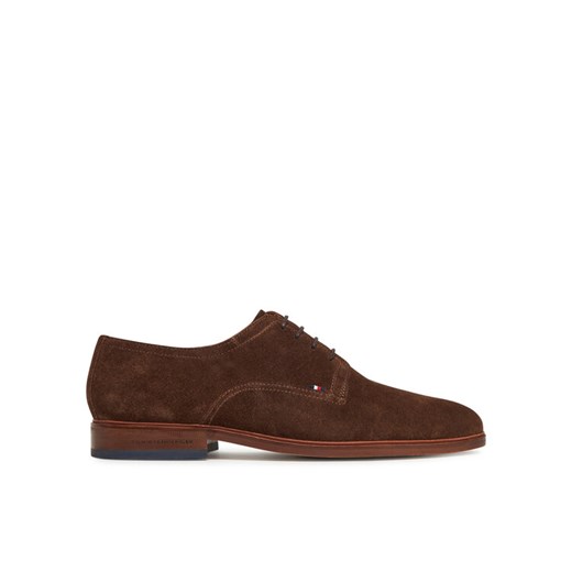 Tommy Hilfiger Półbuty Hilfiger Thunit Suede Shoe FM0FM05377 Brązowy ze sklepu MODIVO w kategorii Półbuty męskie - zdjęcie 182614532