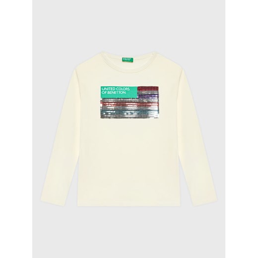 United Colors Of Benetton Bluzka 3ATNC108H Écru Regular Fit ze sklepu MODIVO w kategorii Bluzki dziewczęce - zdjęcie 182614542