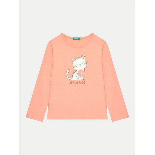 United Colors Of Benetton Bluzka 3I1XG10FG Pomarańczowy Regular Fit ze sklepu MODIVO w kategorii Bluzki dziewczęce - zdjęcie 182614620