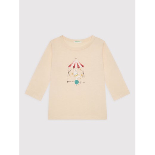 United Colors Of Benetton Bluzka 3ATNA1018 Beżowy Regular Fit ze sklepu MODIVO w kategorii Bluzki dziewczęce - zdjęcie 182614631