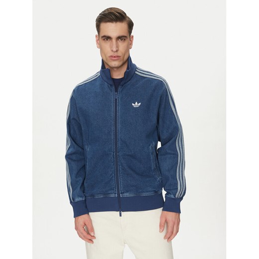 adidas Kurtka jeansowa adicolor Denim Firebird JC6233 Niebieski Loose Fit ze sklepu MODIVO w kategorii Kurtki męskie - zdjęcie 182614740
