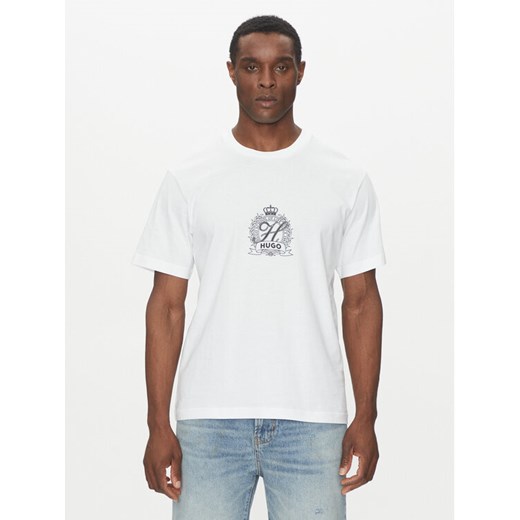 HUGO T-Shirt 50538246 Biały Regular Fit ze sklepu MODIVO w kategorii T-shirty męskie - zdjęcie 182614791
